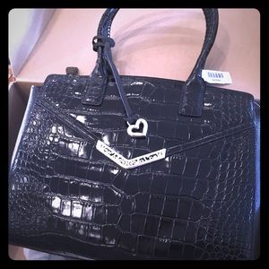 NEW! Classic Brighton Black Croc Handbag